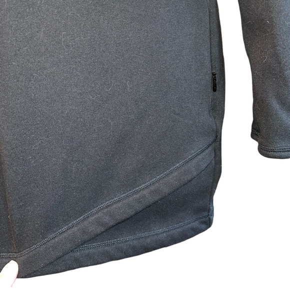Athleta Women's Tunic S Black Sweatshirt or Mini Dress Side Zip Neck Pullover - Picture 3 of 14